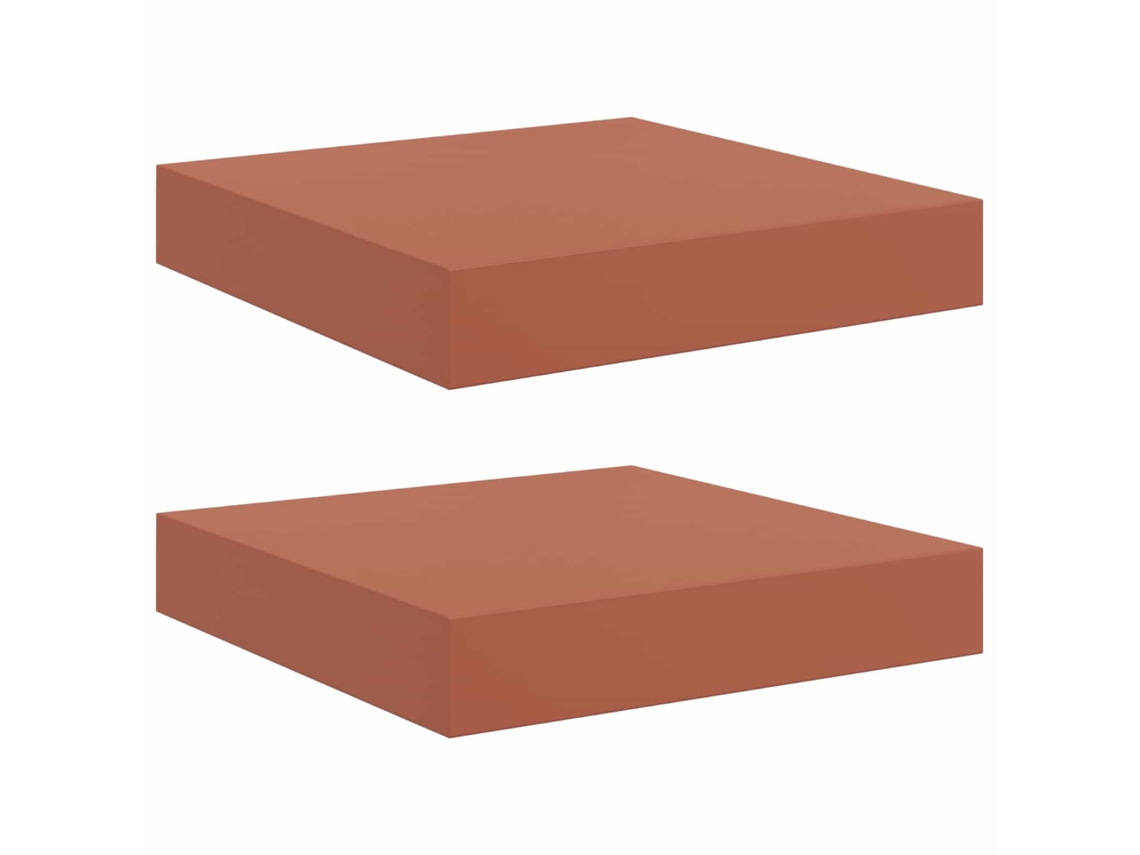 Juego de 2 estantes de pared, rojo, 23 x 23,5 x 4 cm, MAISON EXCLUSIVE