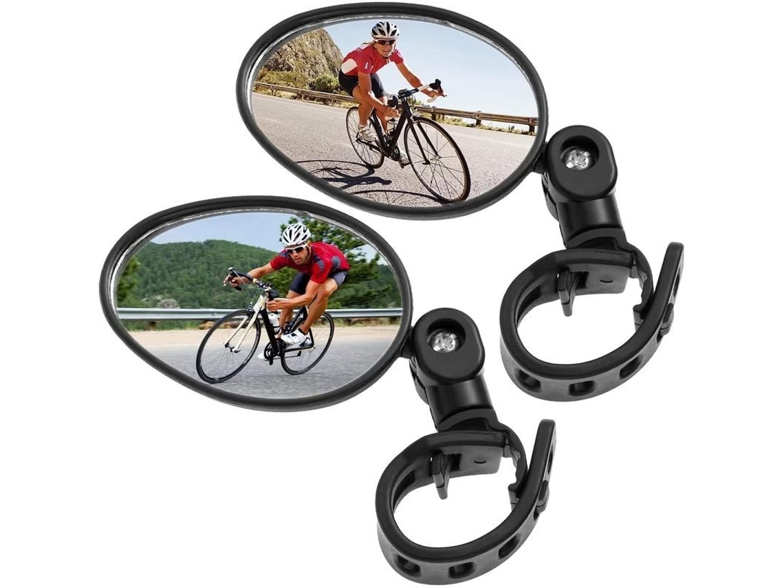2 Espejos Retrovisores Convexos Giratorios Ajustables Para Bicicleta, Para Montaje En Manillar - Equipamiento Para Ciclismo
