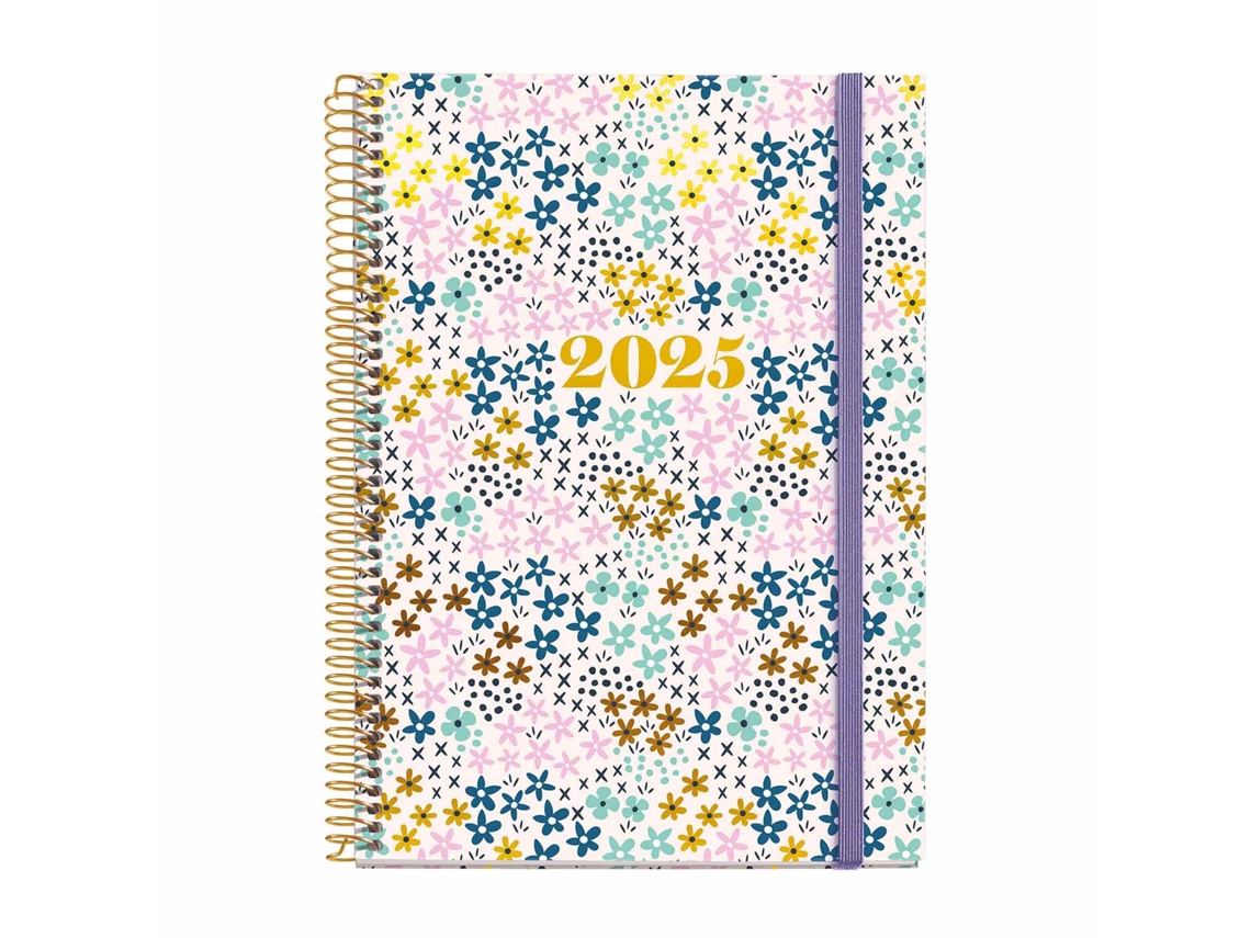 Agenda Semanal A5 2025 MIQUELRIUS Plus Primavera Espiral con Elástico 34191