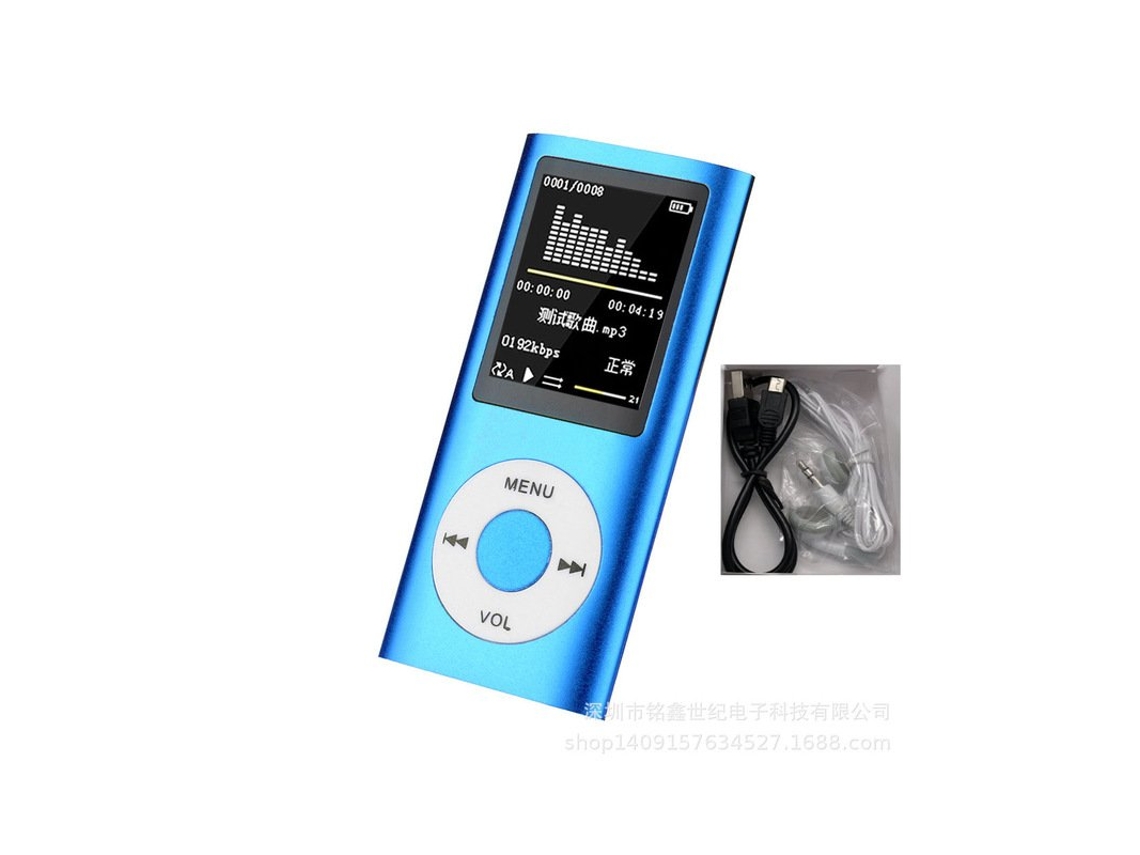 Leitor MP3 Rádio Hifi Tela Lcd Digital Fm Azul GERTIZ
