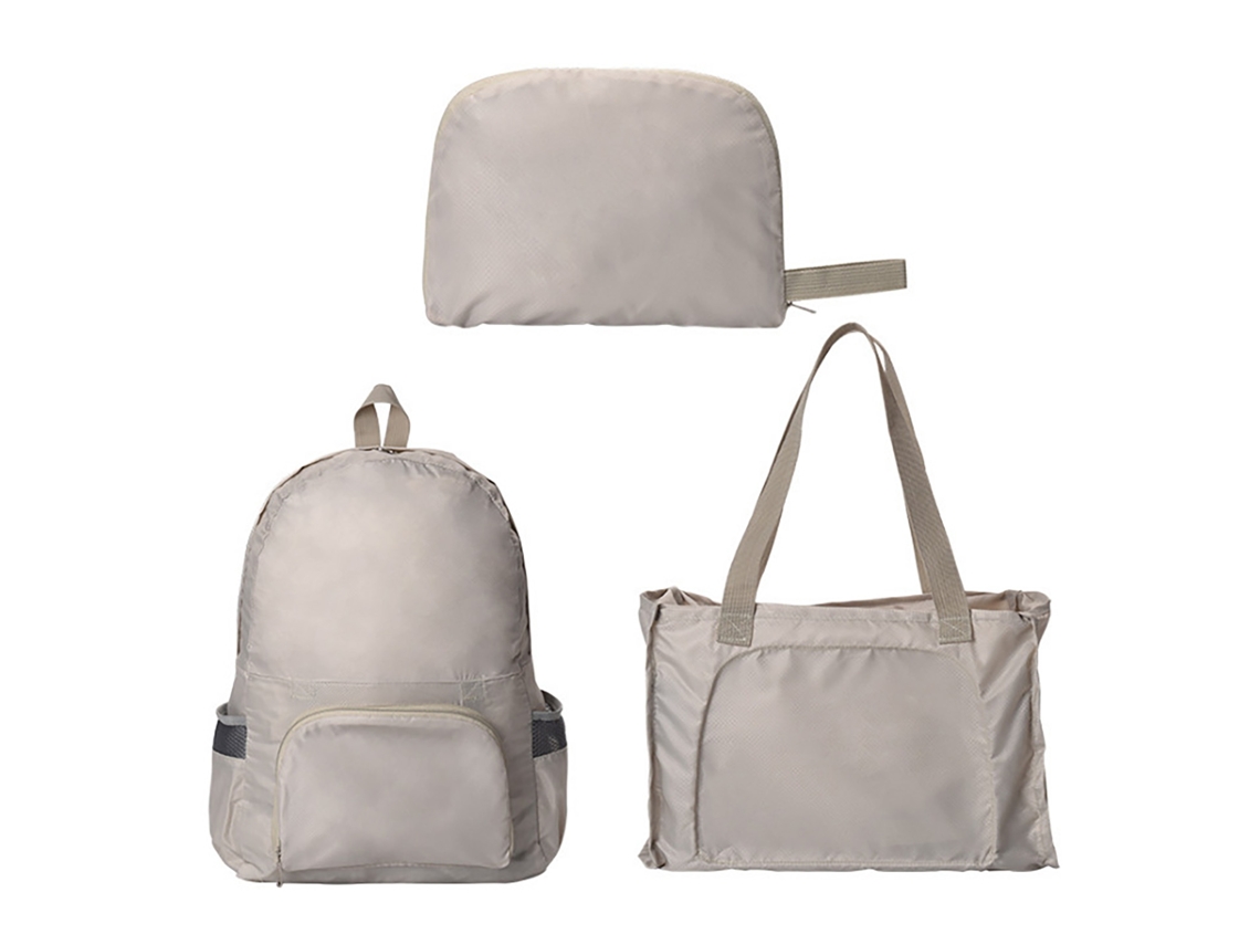 Mochila impermeable ligera y versátil para senderismo y acampada, color caqui, plegable
