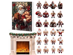 Calendário De Contagem Regressiva Para O Natal| Pingente De Papai Noel Musculoso Em Acrílico 2d 2025- Lindo