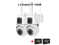 Cámara De Red Ip Ptz Wifi Hd De 8 Mp Con Visión Nocturna (paquete De 2, 128 Gb)
