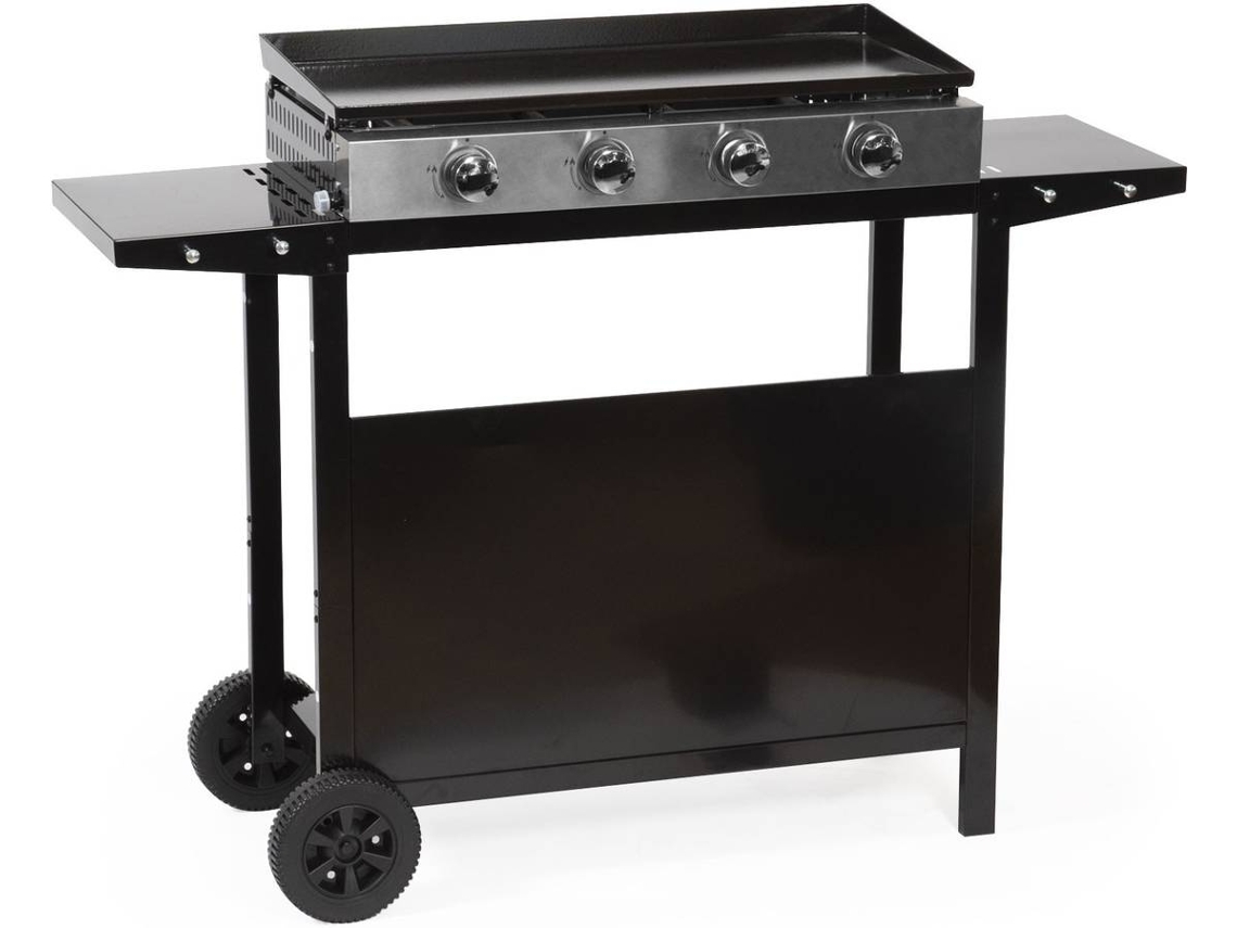 Barbacoa HAPPY GARDEN Mérida 4 Quemadores + Carro (Negro - Acero - 80,5x41,2x19 cm)