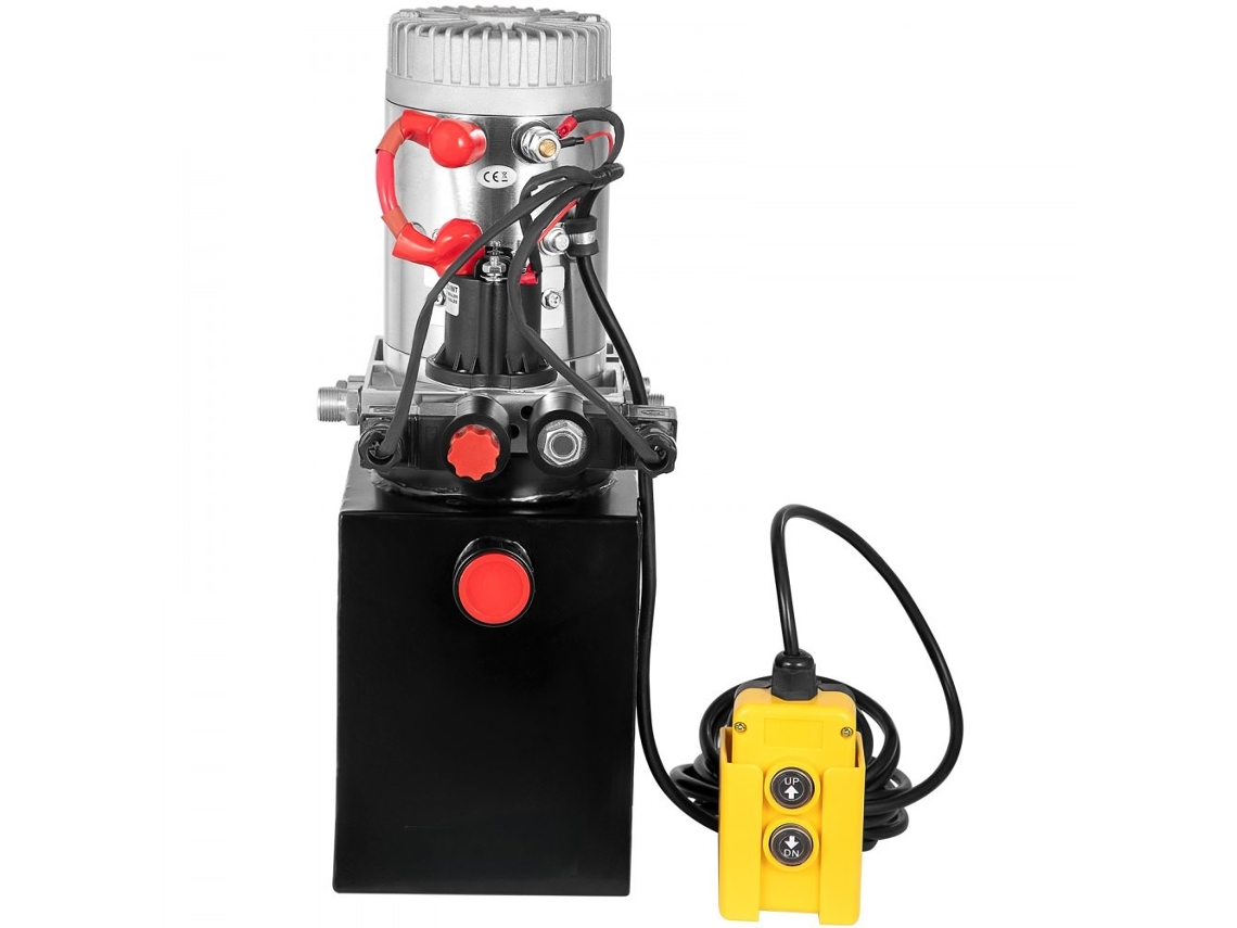 Bomba Hidráulica 12v De Doble Efecto 4 Qt (3,8 L) Para Remolques Basculantes, 3200 Psi, Depósito Metálico Tekmaquinas