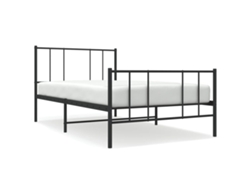Maison Exclusive - Estructura Cama Sin Colchón Con Estribo Metal Negro 100x200 Cm