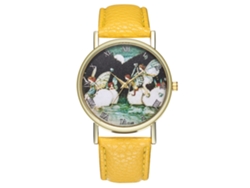 Reloj De Pulsera Zhoulianfa Para Mujer Estilo Estudiante Con Movimiento De Cuarzo Amarillo.