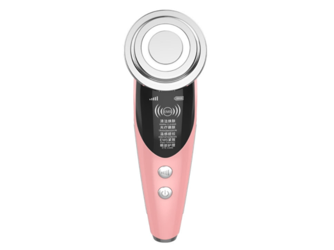 8 em 1 Radiofrequência e EMS Radio Mesoterapia Eletroporação Face Lift Beleza LED Rejuvenescimento Facial Radiofrequência Removedor de Rugas (Rosa)