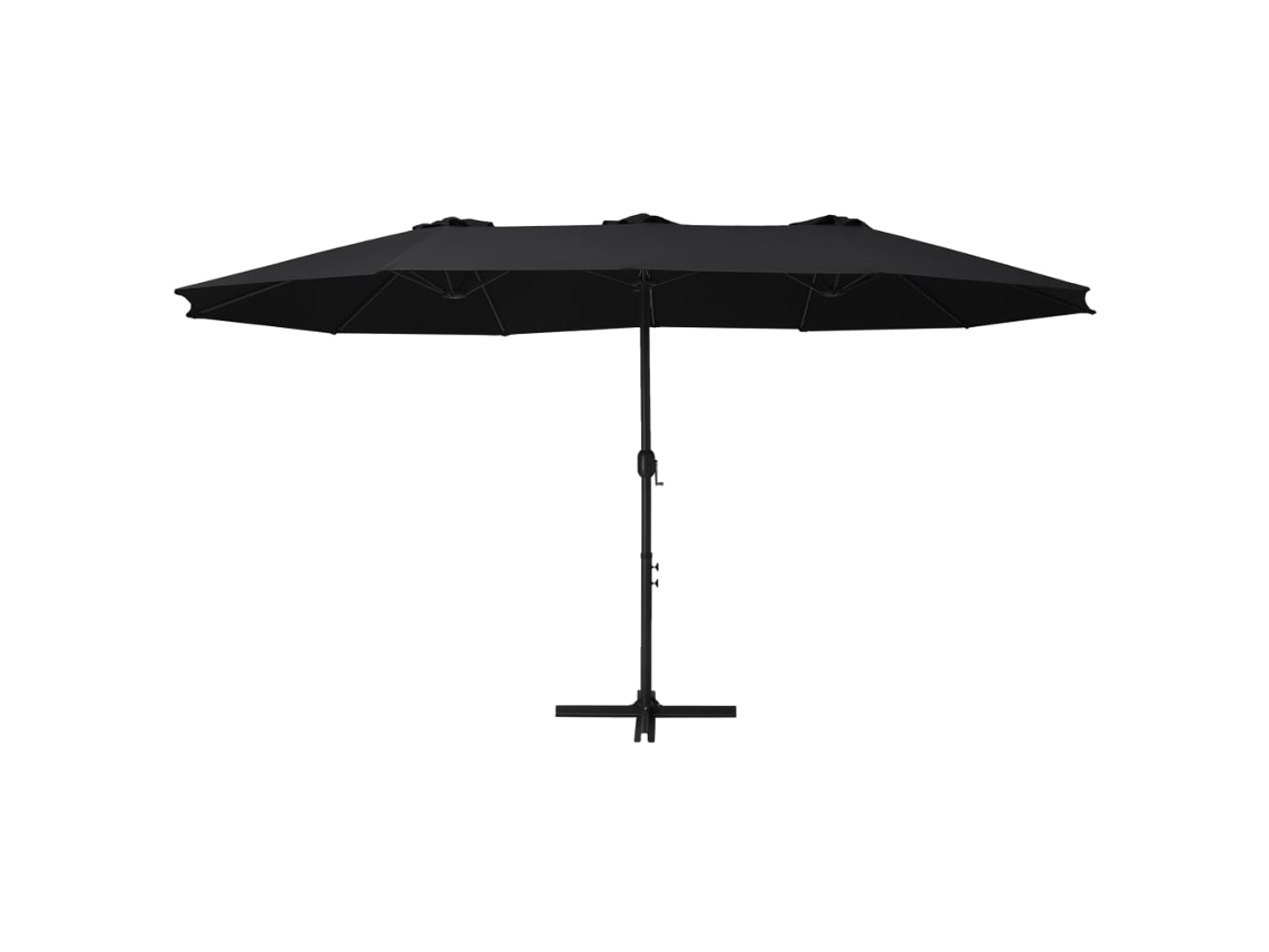 Sombrilla de exterior con mástil de aluminio negro MAISON EXCLUSIVE 460x270 cm