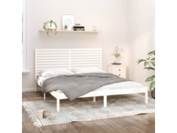Estructura De Cama Madera Maciza Blanco Supe King 180x200 Cm