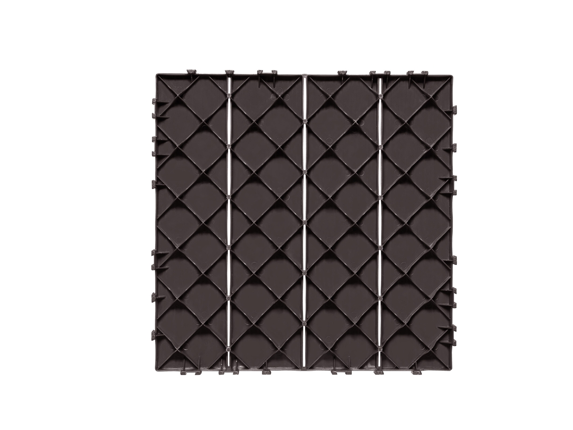 Tablas entrelazadas para terraza SUCCEBUY, paquete de 10, 30 x 30 cm, impermeables, marrón oscuro
