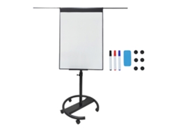 Pizarra Blanca Relaxdays, Magnética, Ajustable En Altura, Con Ruedas, Marco De Aluminio, 100 X 70 Cm