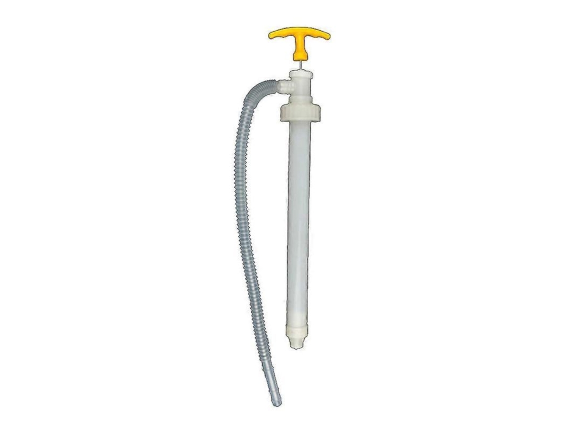 Bomba Manual Amarilla Para Transferencia De Líquidos Con Sistema Antirretorno Y Resistente A La Corrosión.