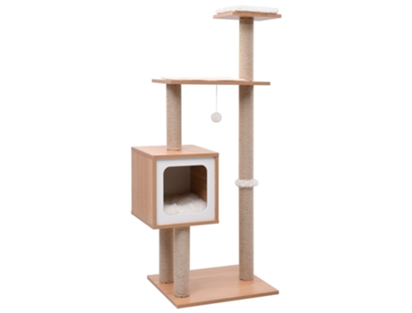 vidaXL Rascador para gatos con alfombra rascadora de sisal 123 cm
