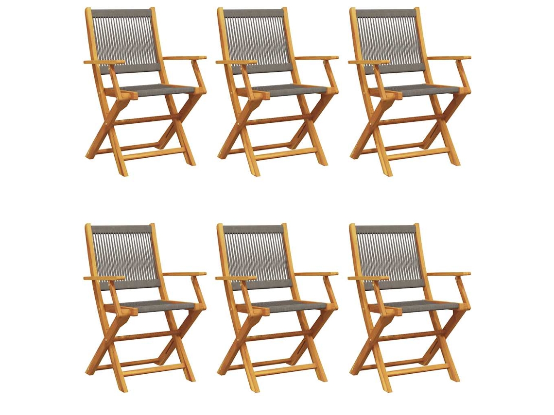 Maison Exclusive - Sillas De Jardín Reclinables 6 Uds Madera Maciza Acacia Gris