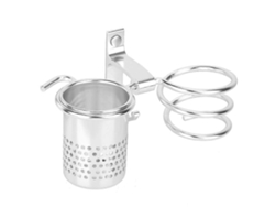 Soporte para secador de pelo, soporte de pared de aluminio, herramientas en espiral, cuidado del cabello C GOKOCO