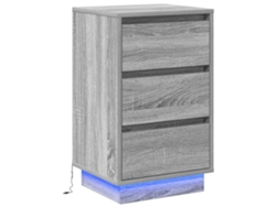 Maison Exclusive - Armario De Noche Gris 39 X 34,5 X 65 Cm Madera De Ingeniería