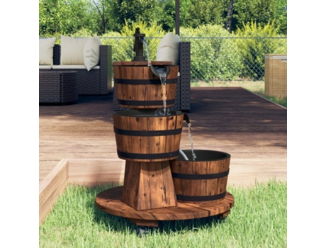 MAISON EXCLUSIVE - Fuente de agua con bomba y ruedas madera de abeto 55x55x80 cm