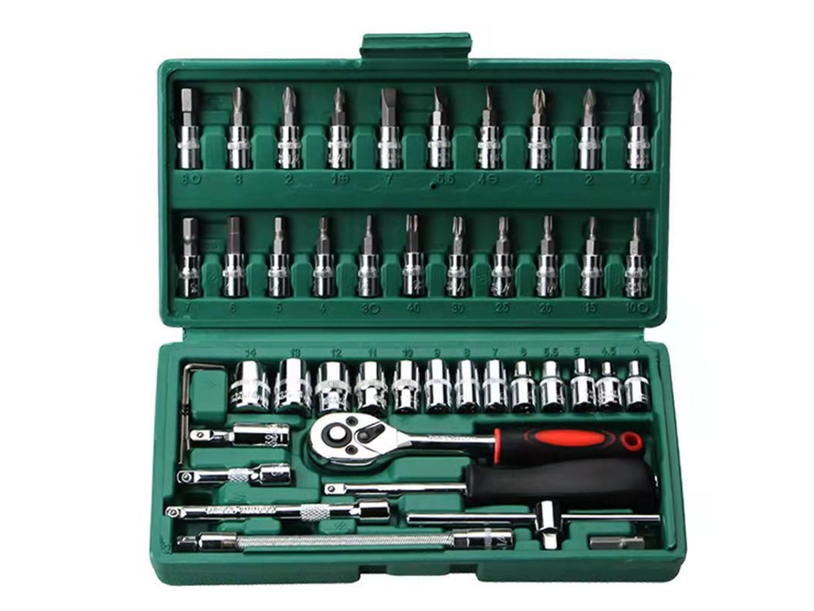 Juego De 46 Llaves De Engranajes Resistentes Al Desgaste Con Alto Torque Para Mantenimiento Automotriz.