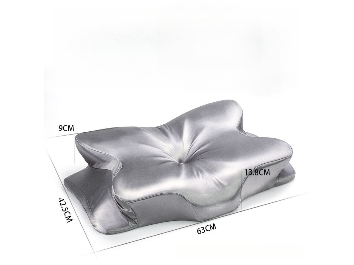 Almohada Para El Cuello Ergonómica De Espuma Viscoelástica De Seda Helada Transpirable Para Dormir (plateada) Cuich