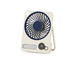 (beige) Ventilador De Escritorio De Pared Plegable Ultrafino De 3000 Mah Con Luz Nocturna, Bluetooth E Interfaz Usb.