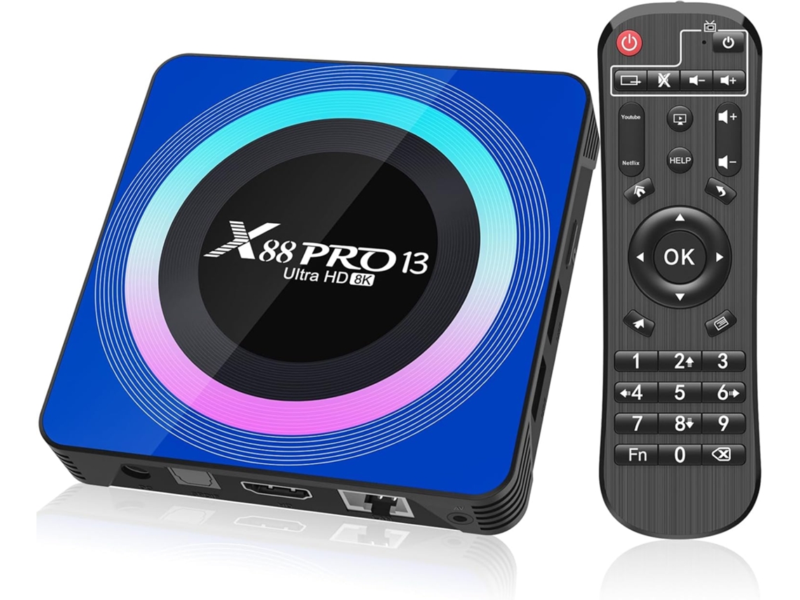 Tv Box Android 13.0, Ram De 4 Gb Rom De 32 Gb, Compatibilidad Con 8k Hdr+, Wifi Dual E Bluetooth 5.0, Quad-core De 64 Bits
