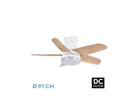 Ventilador DC Neutron 24W Blanco/Haya 5 Aspas FABRILAMP