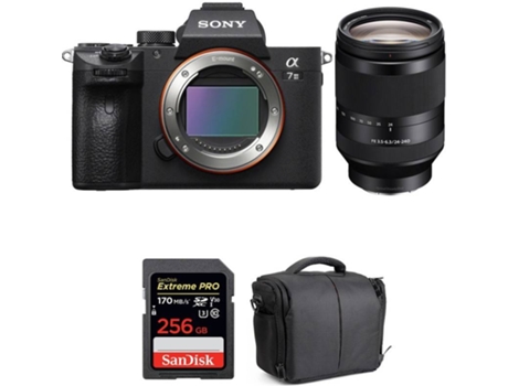 Kit Cámara Mirrorless, Objectivo y Accesorios SONY ALPHA 7 III (24 MP - Sensor: Exmor R BSI - ISO: 100 a 51200)