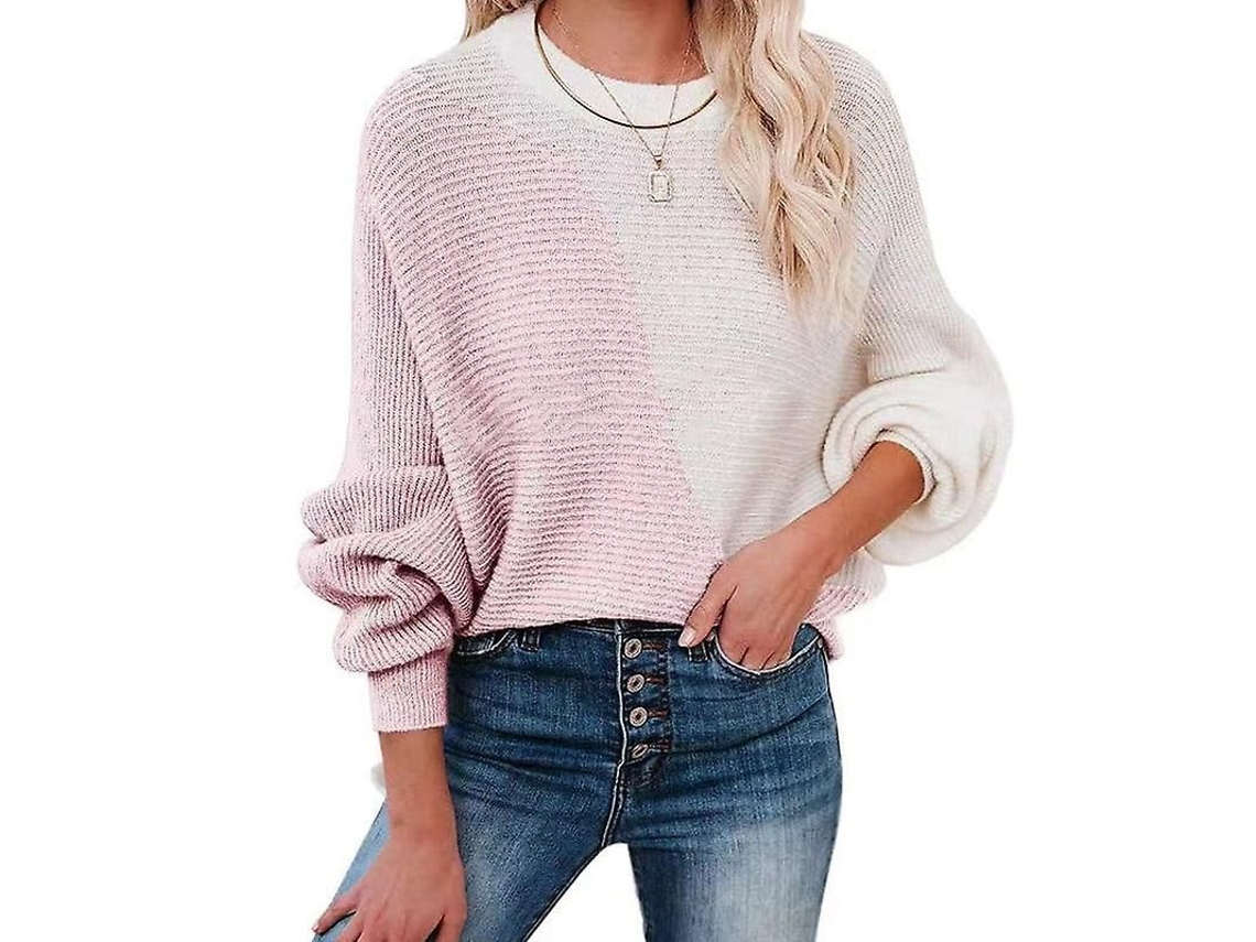 2026-jersey De Punto Con Bloques De Color Y Cuello Tortuga Para Mujer