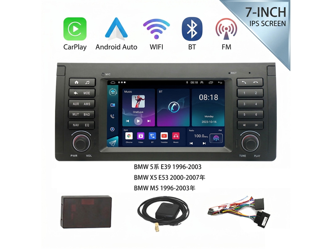 Radio Estéreo De Coche Szsmart Para Bmw Serie 5 E39 X5 M5 E53, Pantalla Táctil 4-core 4gb+64gb, Carplay Y Android Auto Inalámbrico, Navegador Gps, Dsp