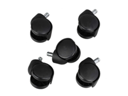 5 ruedas giratorias de repuesto para sillas de oficina, color negro.