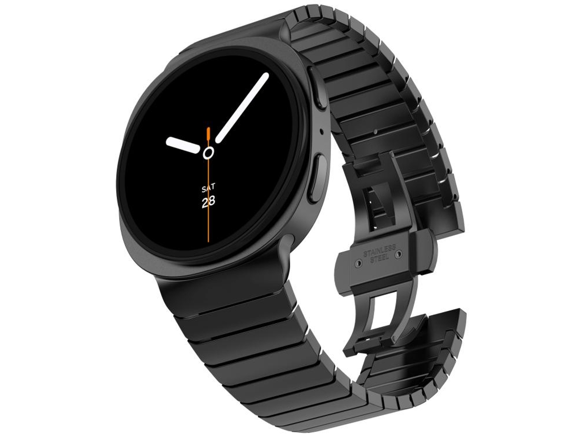 Pulsera de acero inoxidable para Samsung Galaxy Watch 8/8 Classic con hebilla de mariposa y cuentas CSYY