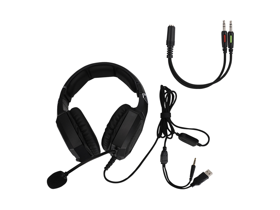 Auriculares De Juego Cableados K8 Con Micrófono Antirruido Led Para Portátil Y Pc