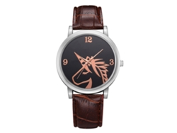 Reloj De Cuarzo Casual Para Mujer Niña Con Correa De Pu Y Metal Moda (marrón)
