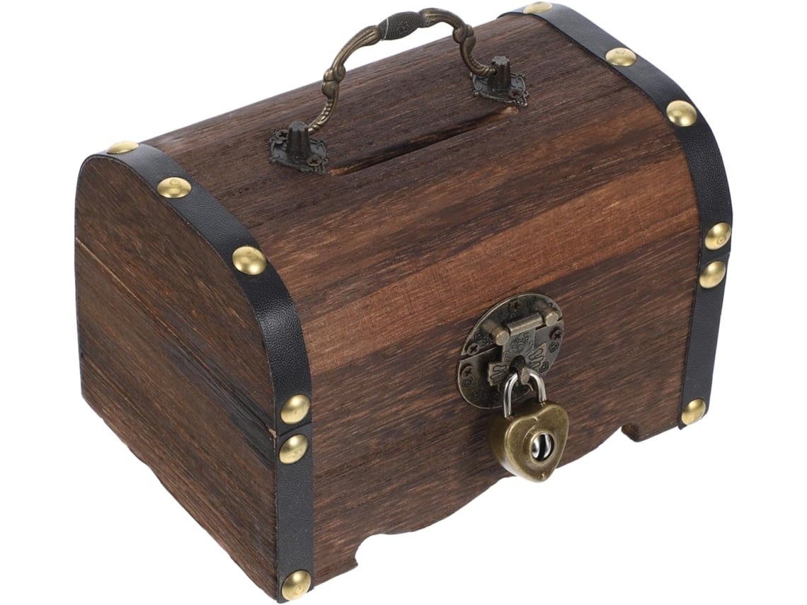 Cofre Del Tesoro De Madera Estilo Vintage, Caja Pequeña Decorativa Con Cerradura Para Guardar Recuerdos