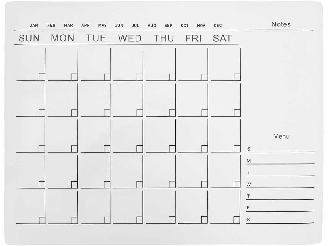 Juego De 2 Pegatinas De Pizarra Blanca Para Pared Con Calendario Mensual - Borrables En Seco Y Removibles -