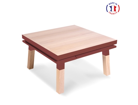 Mesa Cuadrada de Centro MON PETIT MEUBLE FRANÇAIS (Tabaco de Ruca - Madera - 80 x 45 x 80 cm)
