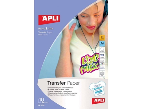 Papel de Transferencia APLI A4 (10 Hojas)