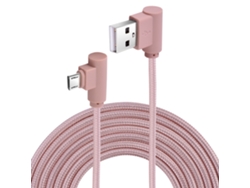 Cable de datos para Android, diseño en ángulo recto, material trenzado.