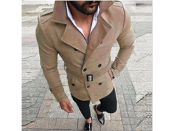 2026-chaqueta Trench Para Hombre De Negocio Abrigo Exterior De Mezcla De Algodón