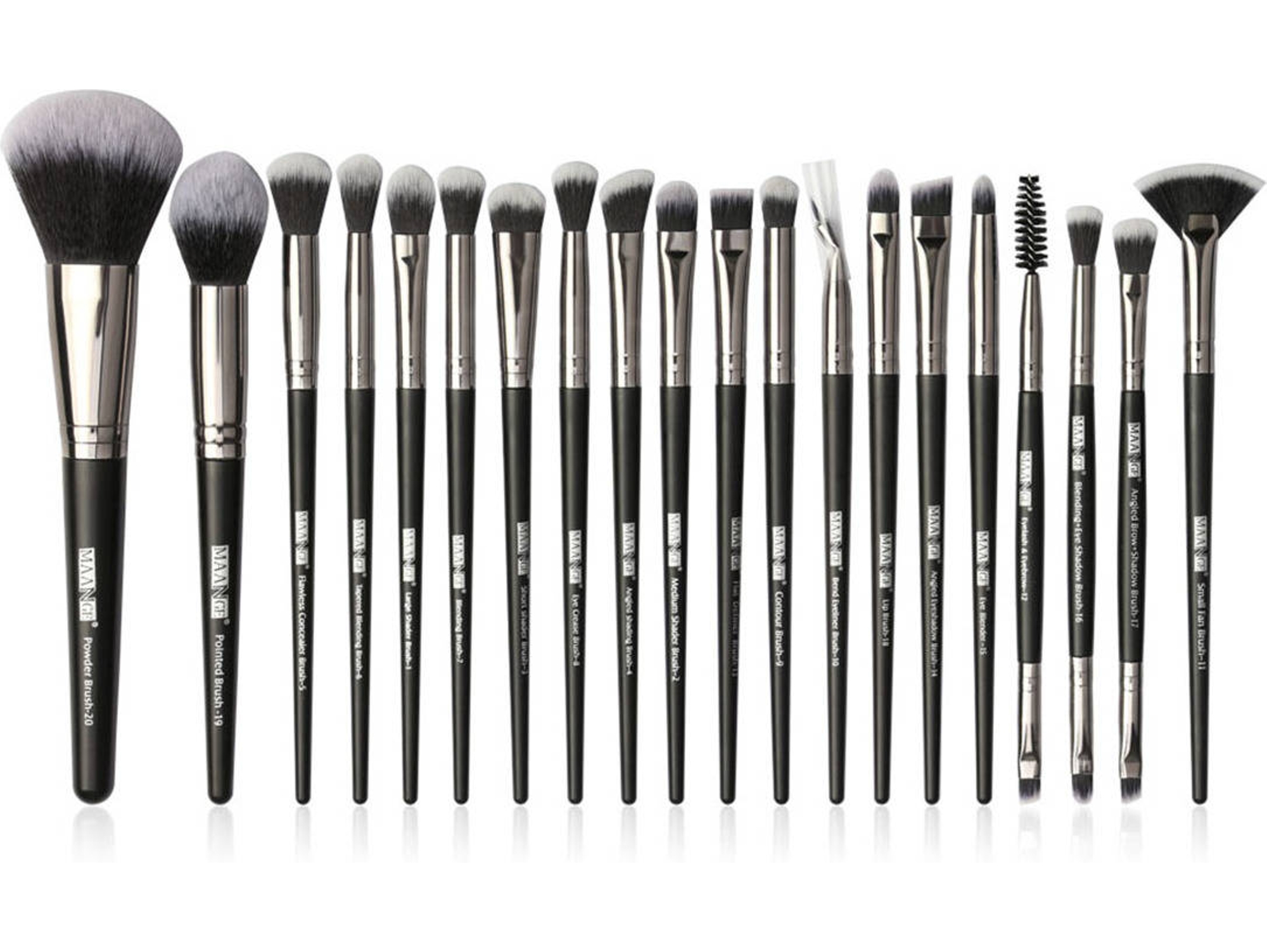 Conjunto de 20 Pinceles de Maquillaje Cosmética Negro