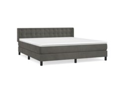 Maison Exclusive - Cama Box Spring Con Colchón Terciopelo Gris Oscuro 180x200 Cm