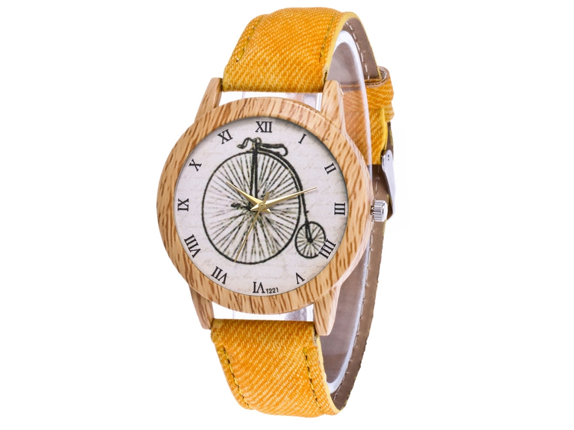 Reloj De Pulsera De Cuarzo Con Correa De Lona Y Números Romanos Zhoulianfa (amarillo)