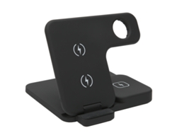 Estación De Carga Rápida 3 En 1 Qi 15w Cargador Inalámbrico Plegable Negro