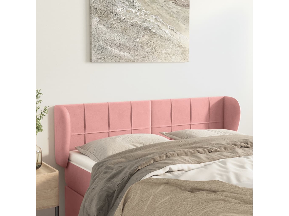 Cabecero De Terciopelo Rosa 147x23x78/88 Cm