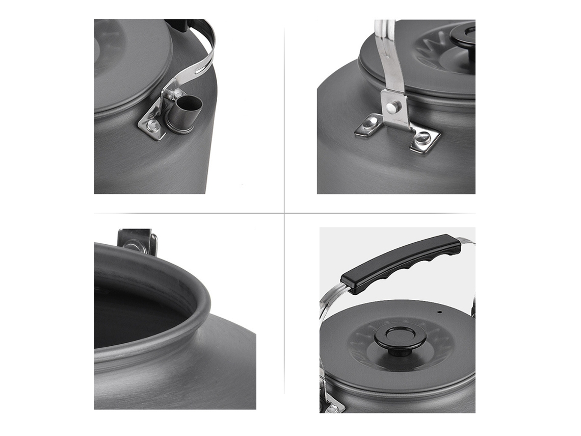 Hervidor Portátil De Agua De Aleación De Aluminio De 2 Litros Para Camping, Senderismo Y Uso En Interiores, Resistente Al Calor.