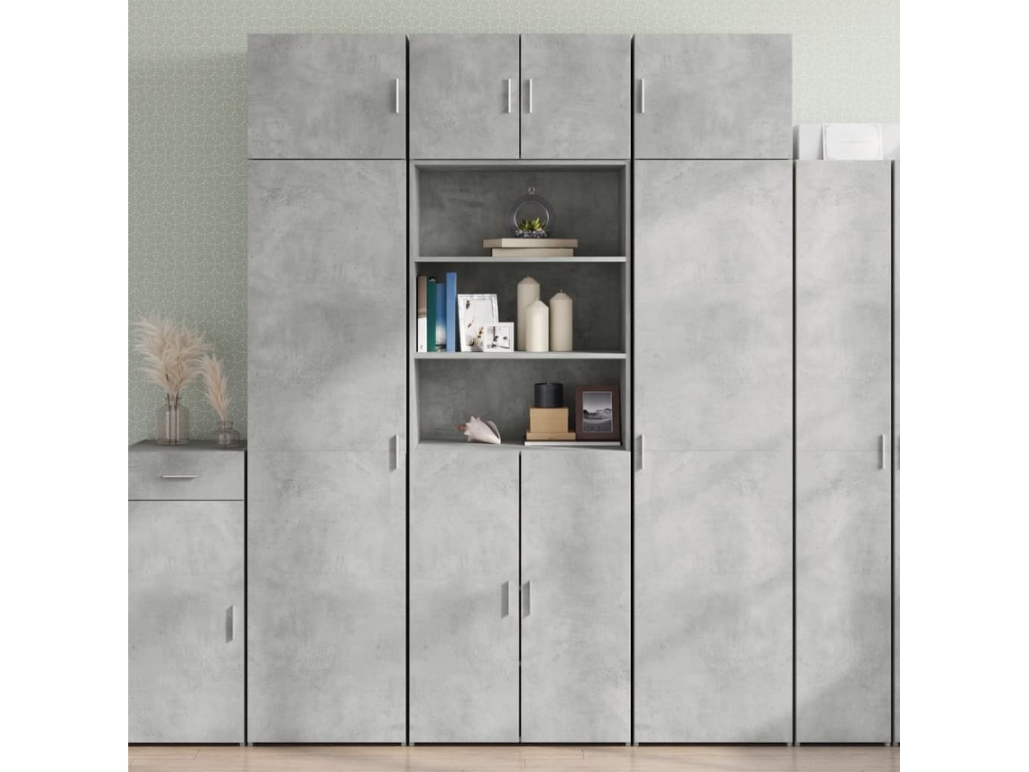 Armario De Madera De Ingeniería Gris Hormigón 70x42,5x225 Cm