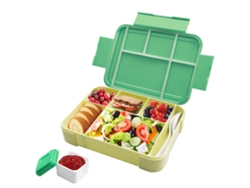 Lonchera infantil con 6 compartimentos y compartimento separado para salsas, sin BPA, diseño a prueba de fugas