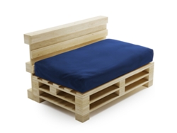 Respaldo Cojín Desenfundable para Palés de Poliéster Bananair 120x80 cm Azul