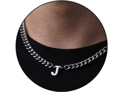 2026-collar De Cadena Cuban Link Con Letra Inicial A-z Acero Inoxidable 6.5mm 18+2 Pulgadas Regalo De Joyería Para Niños Hombres Mujeres